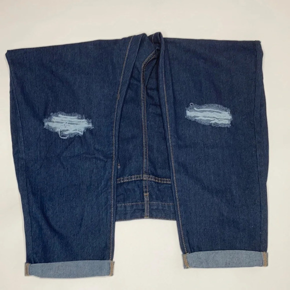 Boohoo Dark Wash Distressed Jeans Sz: 20 - Picture 2 of 7